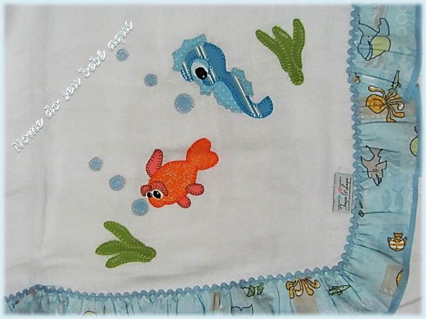 Manta fralda Patchwork Fundo do mar